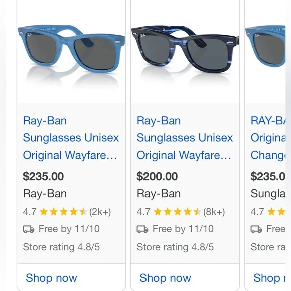 Ray-Ban Blue Unisex brand new Sunglasses - Picture 16 of 16